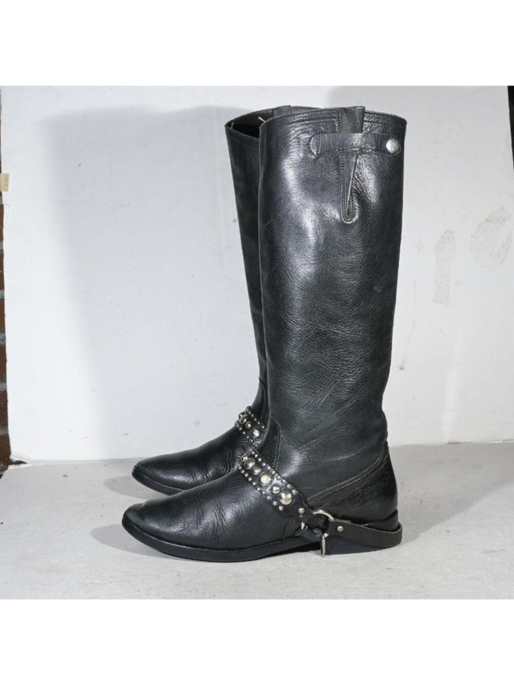 Golden Goose Deluxe Brand Studded Harness Biker Boots Black Leather Buckle Made - Picture 2 of 8